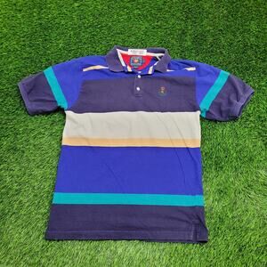 Vintage CHAPS Ralph-Lauren Polo Shirt Medium 20x29 Striped